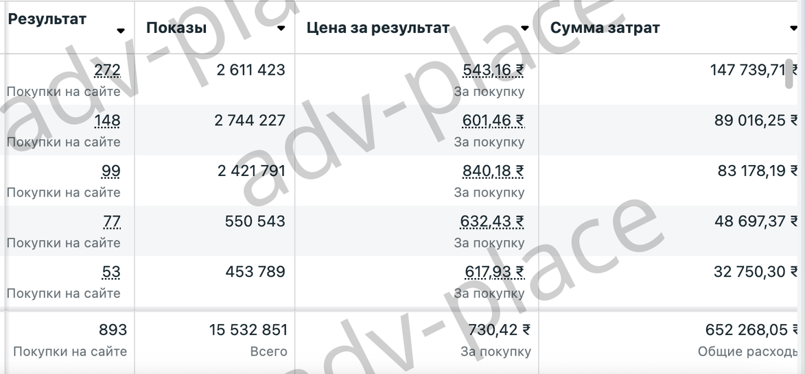 Скриншот второго рекламного кабинета Shopify